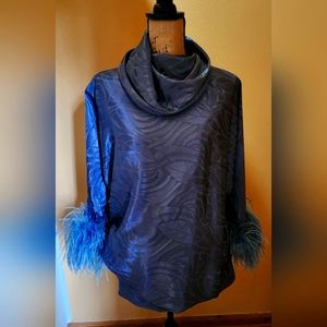 Vintage Pat Richards by Michael Maiello formal dress, Size 10, feathers